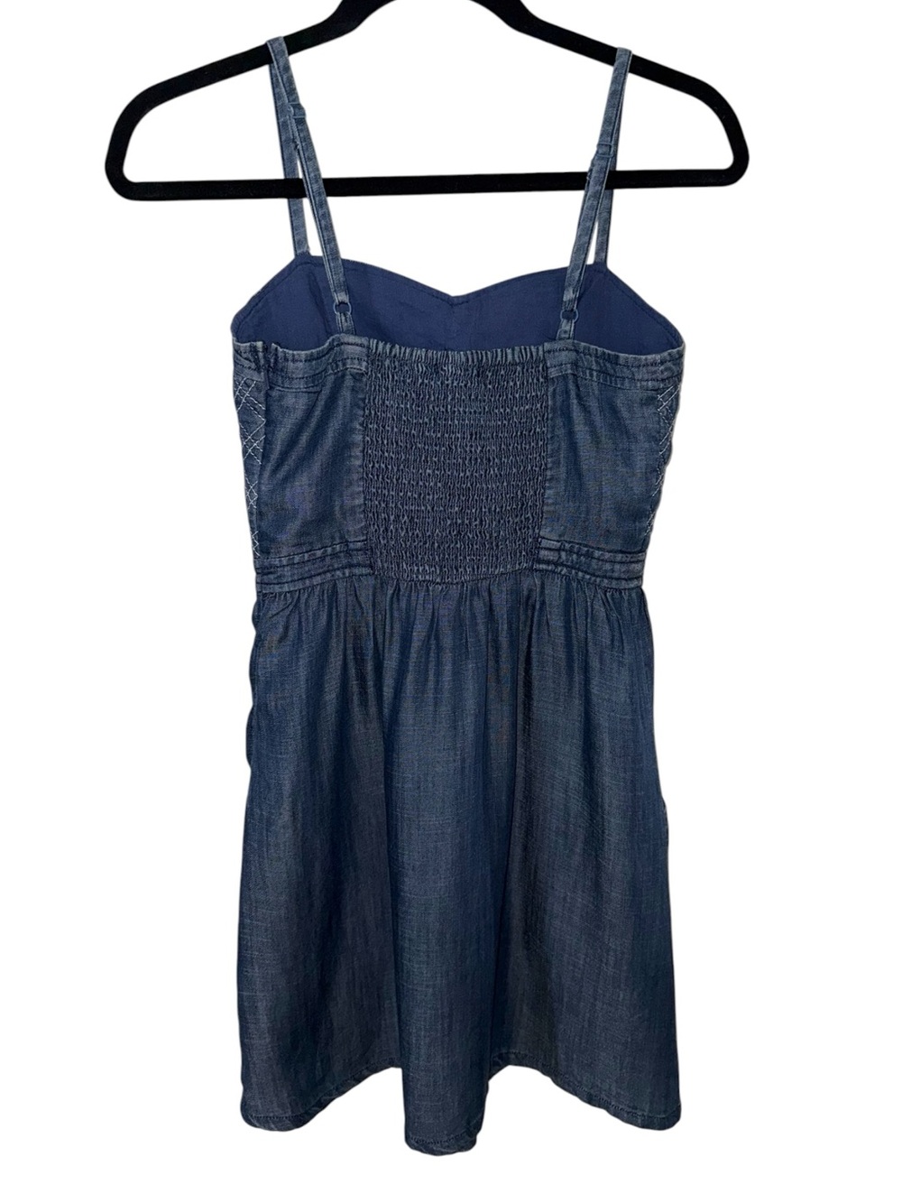 American Eagle Outfitters Chambray dress-lightweight, quilted button top,smocked - Picture 2 of 4